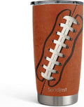SANDJEST Football Tumbler 20oz Stainless Steel Insulated, Travel Coffee Cup by SANDJEST