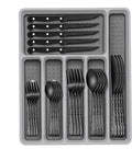 49-Piece Black Silverware Set by EWFEN