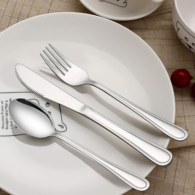LIANYU 15-Piece Kids Silverware Set, Stainless Steel Toddler Utensils Set | - Image 4