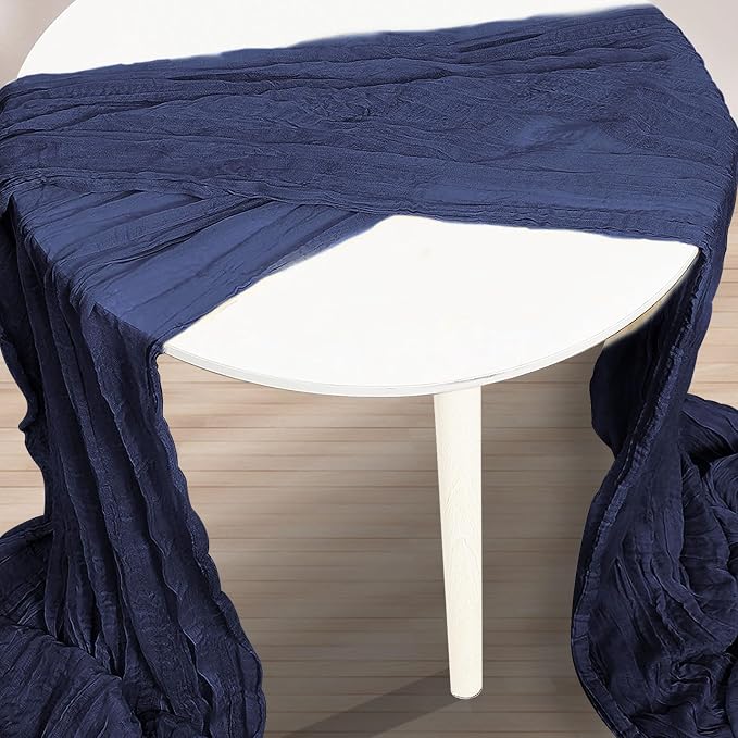 6 Pack Navy Blue Cheesecloth Table Runner 35x120 Inch 10Ft Rustic Gauze Cheese - Image 3