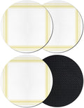 Yellow Grid Coasters Set of 4 Absorbent Coasters by Unknown