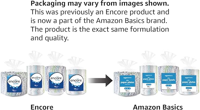 Amazon Basics Ultra Paper Bowls, 20 Oz, Disposable, 540 Count (4 packs of 135), White