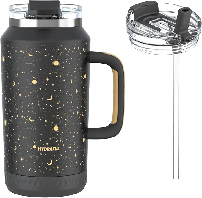 Hydraful 64 oz Tumbler with Handle and Straw by Hydraful