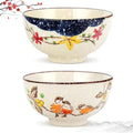 clothmile 4.5 Inch Japanese Retro Rice Bowls Set of 2 Japanese Style by clothmile
