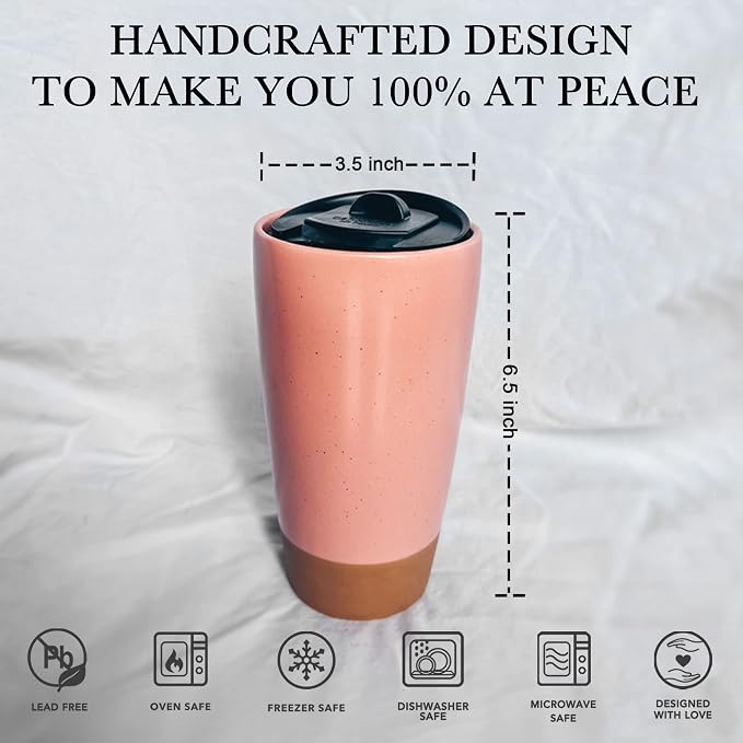 Mora Double Wall Ceramic Coffee Travel Mug - Image 2
