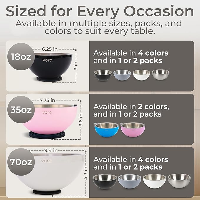 Vora 35oz Dip Chiller Bowl with Lid | 1 Pack Pink Stainless Steel Chilled Serving Bowl Keep Dips, Salads, and Appetizers Perfectly Cold with Leak-Resistant Ice Bowl for Effortless Hosting