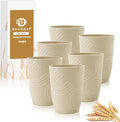 12 oz Kids Cups，Wheat Straw Cups Set of 6, Alternatives to Plastic Cups Reusable by BUSOKIP