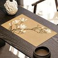 Asian Style Bamboo Table Runner, Ancient Chinese Paintings Zen Table Mat by Unknown