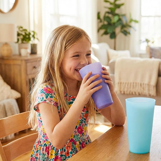 32 oz Plastic Cups Large Reusable set 12, Plastic Tumbler Assorted | Food Grade - Image 3