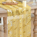 Artoid Mode Marble Pattern Yellow Gauze Table Runner 10FT, Glitter Metallic by ArtoidMode
