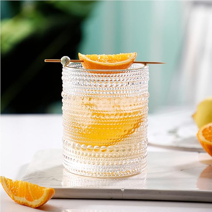 ZOOFOX Set of 6 Romantic Water Glasses, 12 oz Hobnail Glasses Tumbler - Image 7