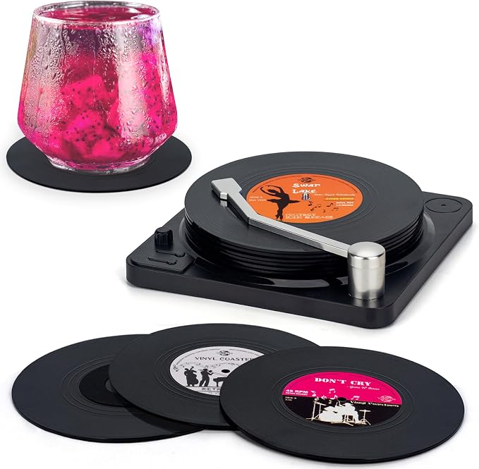 Retro Vinyl Record Coasters by Valdivia