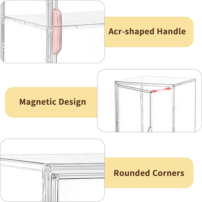 Attelite Pastry Display Case, Large Bread Box for Kitchen Countertop, 3 Layers Adjustable Clear Bread Storage with Magnetic Door, Bread Container for Bread, Bagel, Donut