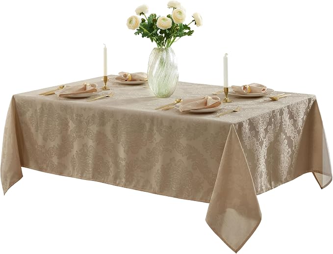 Newbridge Barcelona Luxury Damask Fabric Tablecloth, 70” Extra Wide x 90” - Image 6