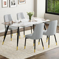 5 Piece Dining Table Set, 4 Chair Dining Table Set, Sintered Stone Kitchen Table Top and Modern Chairs Set of 4 for Kitchen Dining Room