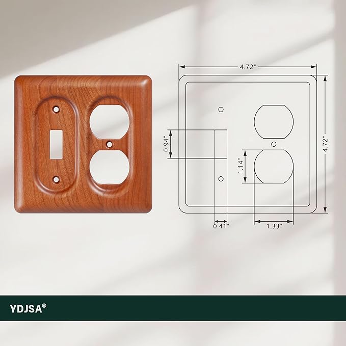 Wooden Light Switch Cover Plate Decorative Wall Plate Switch Plate Outlet Cover