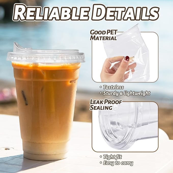 Qinsihwn 20 oz Clear Plastic Cups - Image 3
