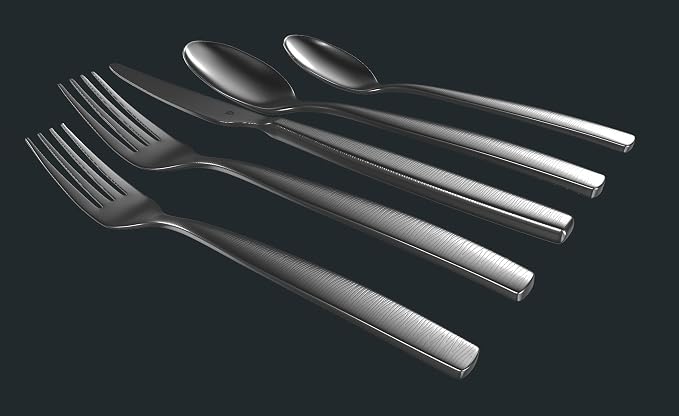 Engraved Silverware Set for 8 | 18/10 Stainless Steel Flatware - Image 3