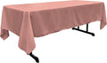 LA Linen Polyester Poplin Washable Rectangular Tablecloth, Stain and Wrinkle Resistant Table Cover 60x126, Fabric Table Cloth For Dinning, Kitchen, Party, Holiday 60 by 126-Inch, Dusty Rose