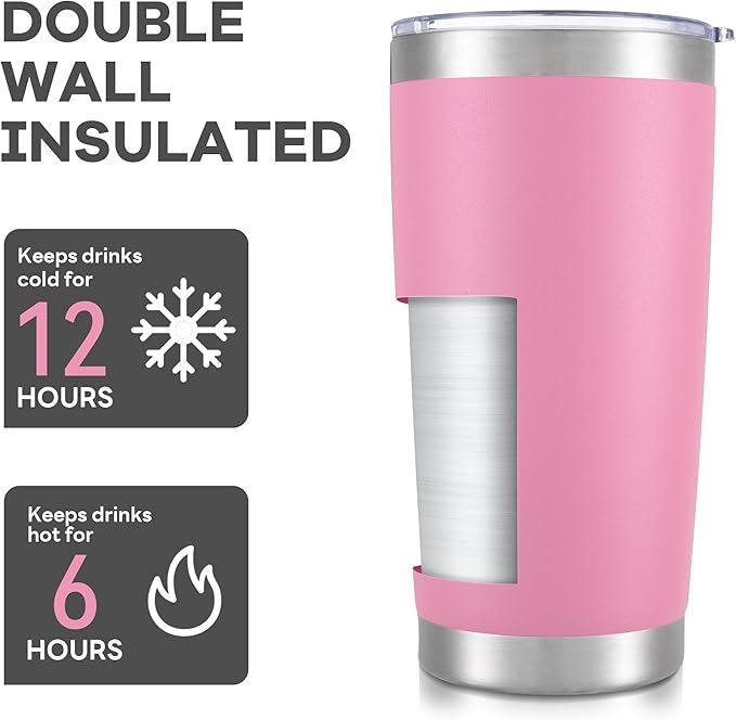 20 oz Tumbler with Lid Stainless Steel Insulated Tumblers Bulk Cups Mug | - Image 3