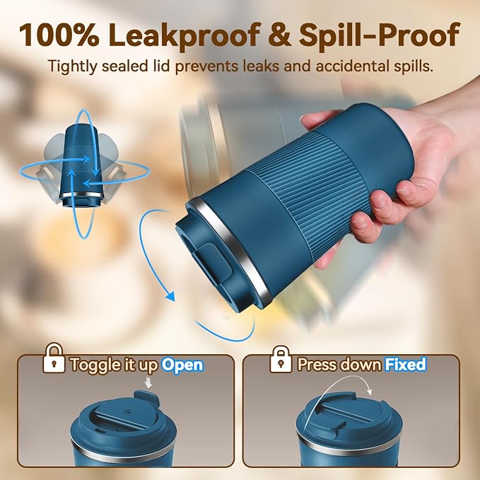 17OZ Travel Coffee Mug Insulated Coffee Cup - Image 4