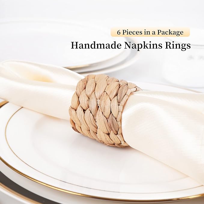 Napkin Rings Set of 6, Thanksgiving Napkin Rings Table Decor Handmade by - Image 8