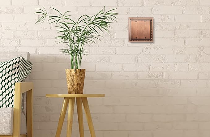 Henne Bery Sunken Pearls Heavy Duty Decorative Wall Plate Switch Plate Outlet Cover (Double Blank, Antique Copper)