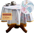 Maison d' Hermine Table Cloth Round Table 100% Cotton 69 Round Inches Tablecloth Reusable Decorative for Dining Room Farmhouse Home Valentines Day Decorations Spring Summer - Paradise Island