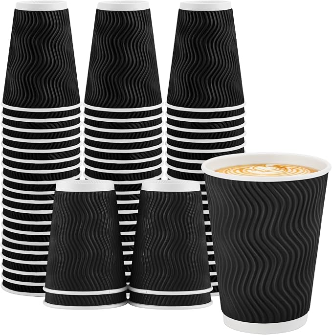 Lamosi Coffee Cups 12 oz 50 Pack, Disposable Paper Coffee Cups No Lids | by BuyNow
