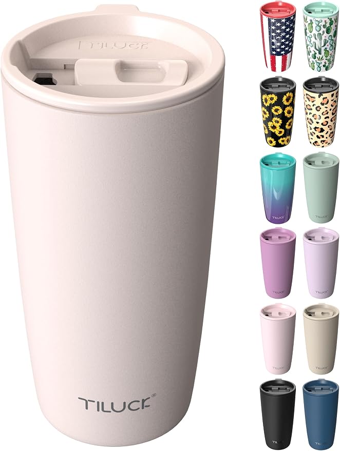 TILUCK 20 oz Insulated Coffee Tumbler by TILUCKBringsGoodLuck