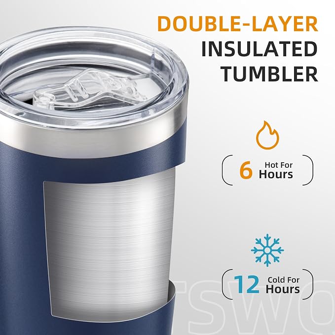 20oz Tumbler Bulk with Lid Stainless Steel Tumblers, 12 Pack | Leak Proof Lid - Image 2