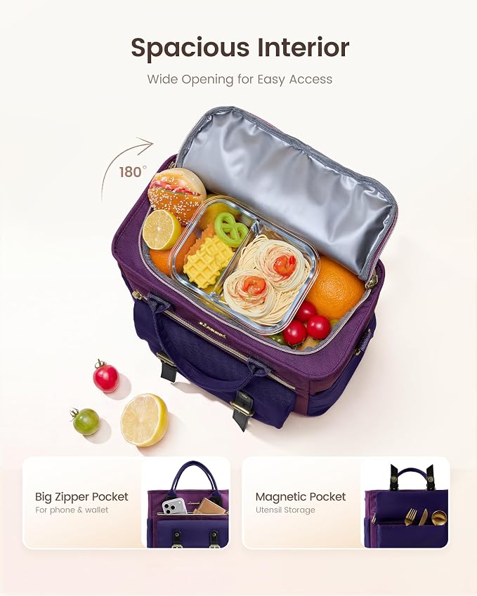 LOVEVOOK Insulated Lunch Bag Women, X-Large Lunch Cooler Bag Lunch Tote | Extra - Image 2