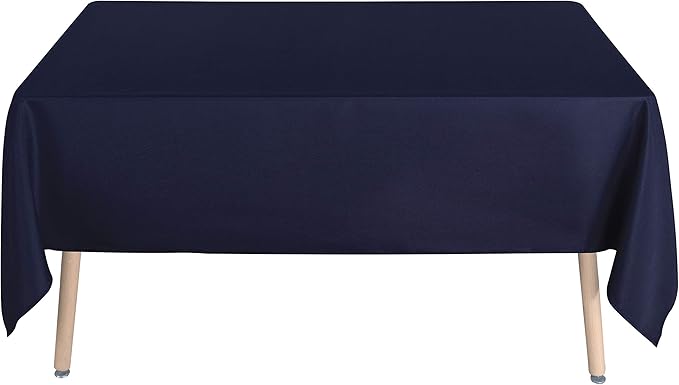 sancua Rectangle Tablecloth - 60 x 120 Inch - Stain and Wrinkle Resistant Washable Polyester Table Cloth, Decorative Fabric Table Cover for Dining Tables, Buffet Parties and Camping, Navy