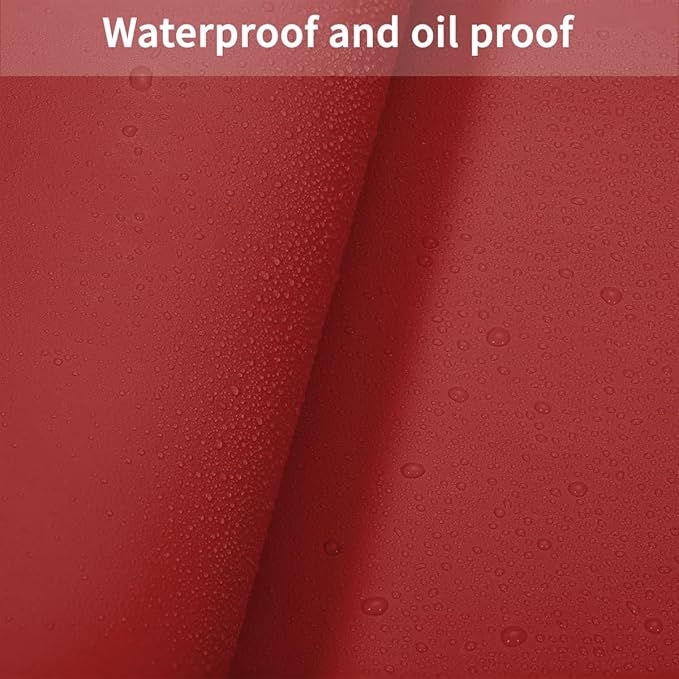 Round Table Pad, 1.8mm Thick, Dia.40 Inch, Leather Table Cover, Table Protector (Black+Wine Red)