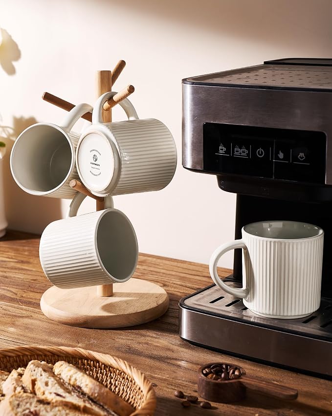 famiware Coffee Mug Set for 8, Star 12 oz Catering Mugs Cup Set - Image 4