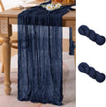 2 Pack Navy Blue Cheesecloth Table Runner 10ft Rustic Outdoor Decor | by MLMC