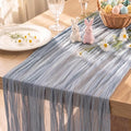 10 Pack Dusty Blue Cheesecloth Table Runner 120 Inch Boho Wedding Decor | by Fixwal