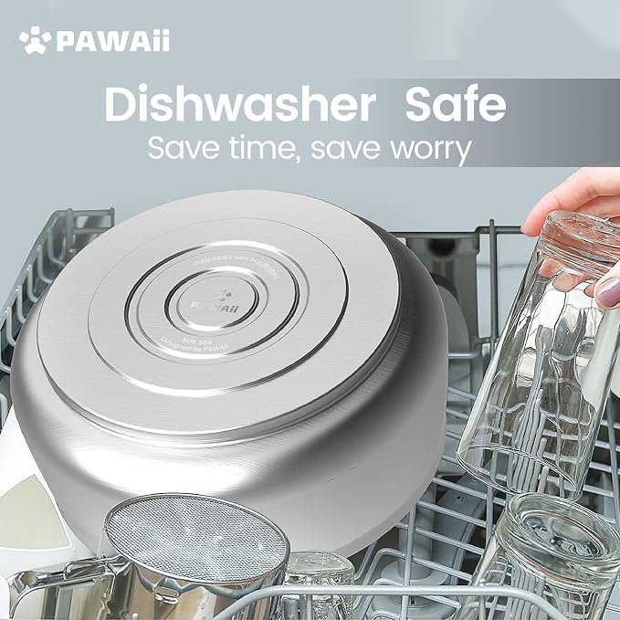 Pawaii Dog Bowl, 34 oz Stainless Steel Food and Water Bowl, ID Tag, 1 Pack | - Image 5