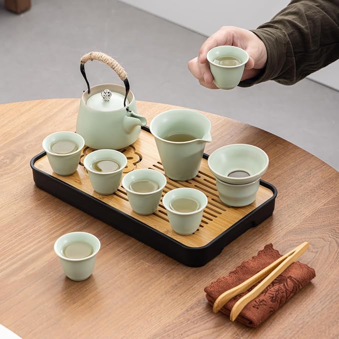 Travel tea set, Portable ceramic tea set, Chinese tea set, Tea sets - Image 6