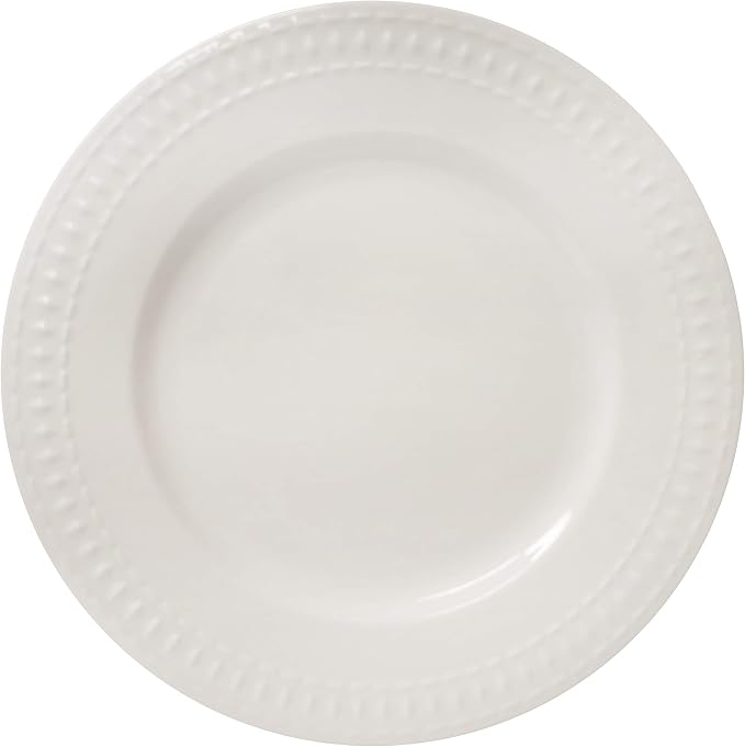Tabletops Gallery Embossed White Porcelain Round Dinnerware - Image 8