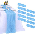 10 Pack Baby Blue Cheesecloth Table Runner 17 x 108 Inch | Boho Gauze Fabric by RestfulGlow