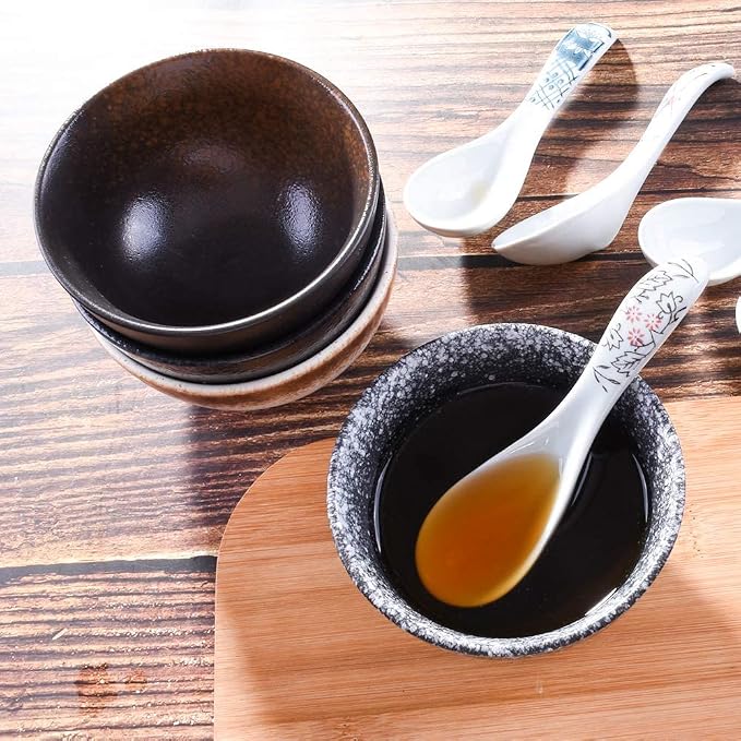 Japanese Style Rice Bowl Set of 4, Creative Ceramic Small Bowls, Reactive Kiln - Image 8