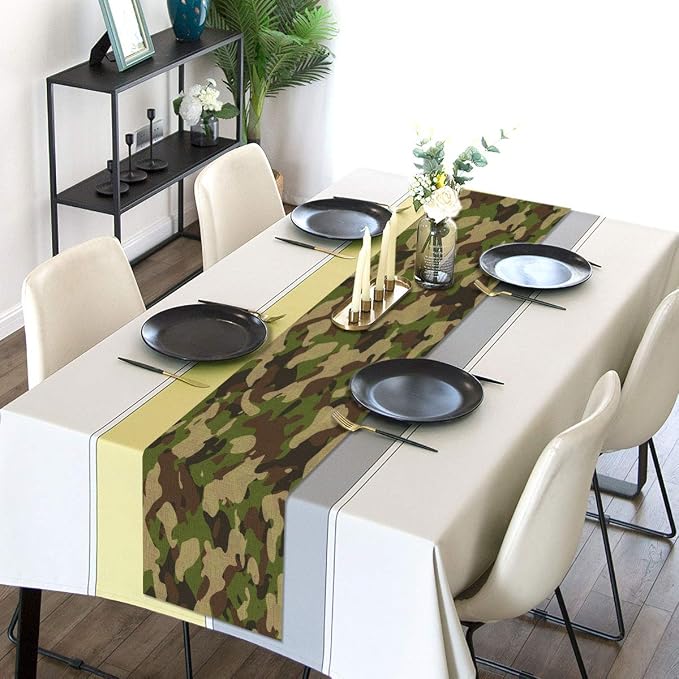 Sunwer Army Camouflage Table Runner Camo Themed Birthday Party Decoration - Image 3