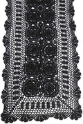 Cotton Handmade Crochet Lace Table Runner Black Rectangle Coffee Table Dresser by KEPSWET