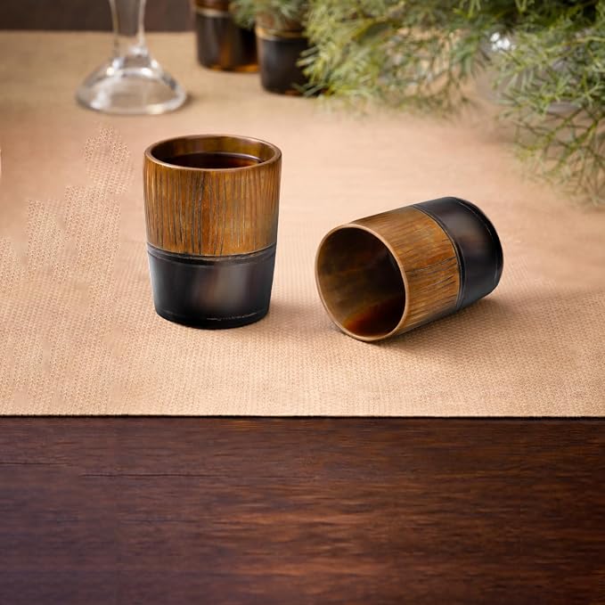 Handicrafts Home Viking Horn Shot Glasses Set of 8, Handmade Natural Ox Horn - Image 6