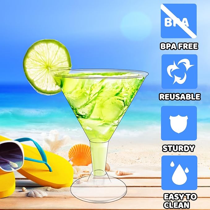 50 Pack 7 oz Plastic Martini Glasses - Image 3
