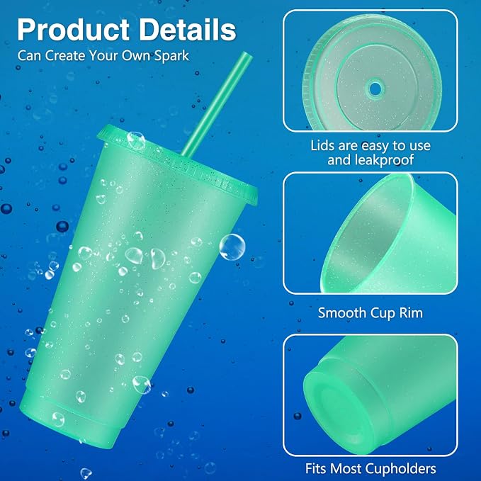 Amyhill 12 Pcs Reusable Glitter Cups - Image 3