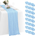 8 Pack Baby Blue Cheesecloth Table Runners 20x120 Inch Gauze Table Runner 10FT by Yorcari
