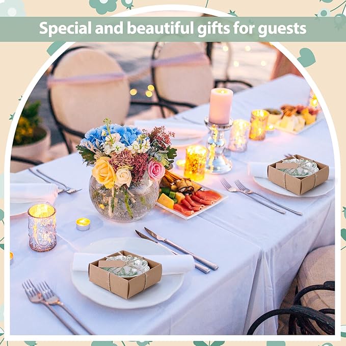 96 Pcs Wedding Favors for Guests Small Ceramic Bowl Bulk Gifts Set 3.3 Inch Floral Design Mini Dipping Sauce Dish with Card Box for Bridal Pooja Baby Shower Birthday Guest Gift (Sage Green)