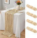 4 Pack Beige Cheesecloth Table Runner 10Ft, Gauze Table Runners 21.5 x 120 inch by Yemosa